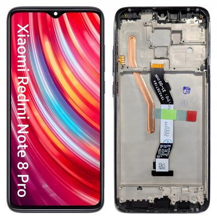 WYŚWIETLACZ LCD DO XIAOMI REDMI NOTE 8 PRO RAMKA CZARNA M1906G7I M1906G7G