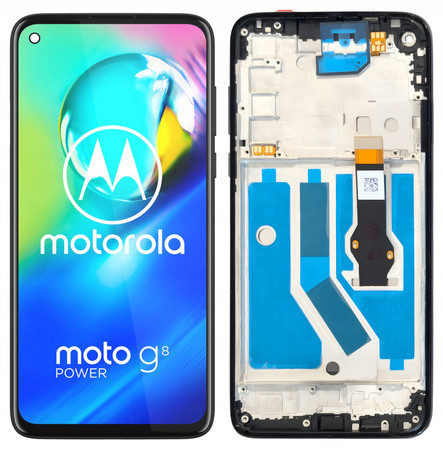 WYŚWIETLACZ EKRAN LCD DO MOTOROLA G8 POWER RAMKA CZARNY XT2041-1 XT2041-3