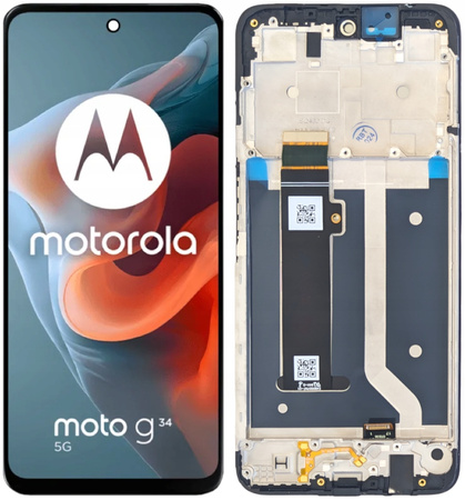 Wyświetlacz LCD Do Motorola G34 Ramka Ekran Dotyk Szybka XT2363-2