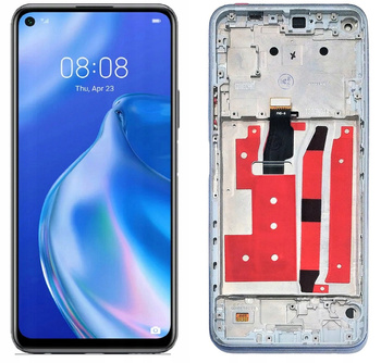 WYŚWIETLACZ EKRAN LCD DO HUAWEI P40 LITE 5G RAMKA SREBRNA