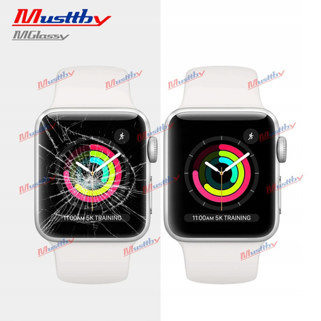 SZYBA SZKŁO WYŚWIETLACZA KLEJ OCA DO APPLE WATCH SE 2 2022 44mm MUSTTBY