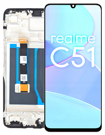 Wyświetlacz do Realme C51 Szybka Dotyk Ekran LCD Ramka RMX3830