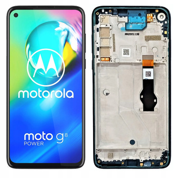 WYŚWIETLACZ EKRAN LCD DO MOTOROLA G8 POWER RAMKA NIEBIESKA