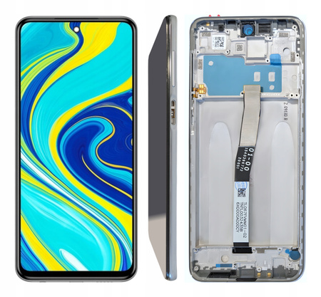 Wyświetlacz do Xiaomi Note 9S Ekran LCD Ramka Srebrna M2003J6A1G