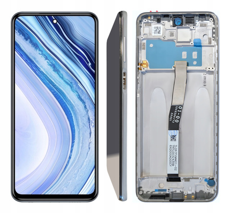 Wyświetlacz do Xiaomi Note 9 Pro Ekran LCD Ramka Srebrna M2003J6B2G