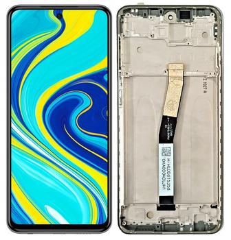 Wyświetlacz do Xiaomi Note 9S Ekran LCD Ramka Srebrna M2003J6A1G