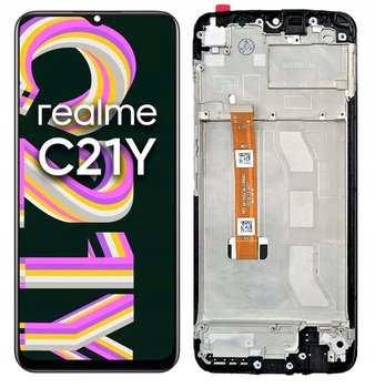 WYŚWIETLACZ EKRAN LCD SZYBKA DOTYK DO REALME C21Y RAMKA RMX3261 RMX3263