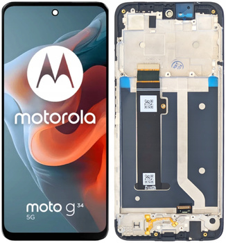 Wyświetlacz LCD Do Motorola G34 Ramka Ekran Dotyk Szybka XT2363-2