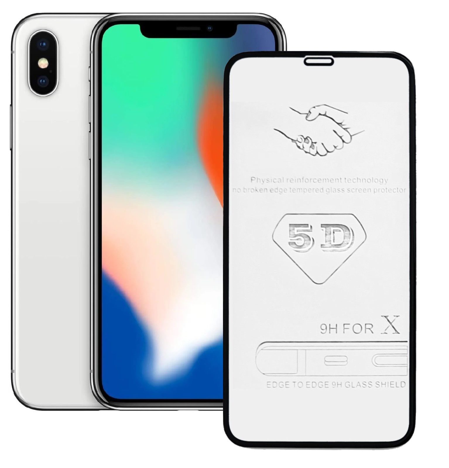 SZKŁO HARTOWANE 5D PEŁNY EKRAN DO IPHONE X / XS