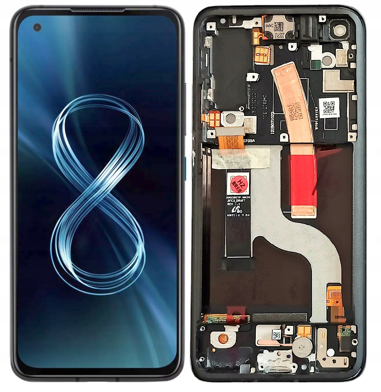 WYŚWIETLACZ EKRAN LCD DO ASUS ZENFONE 8 OLED RAMKA CZARNA