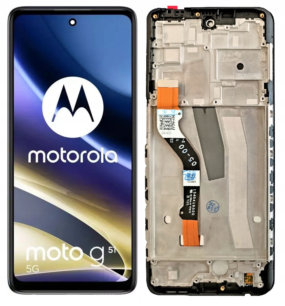 WYŚWIETLACZ EKRAN LCD DO MOTOROLA G51 5G RAMKA